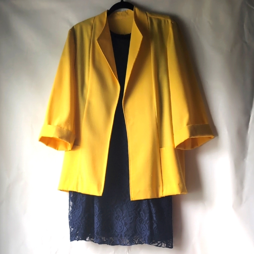 Elegant Yellow Women's Blazer With Dress Size13